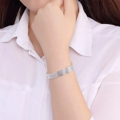 Hot New 925 Sterling Silver Bracelets for Women Exquisite Fashion Weaving Chain Fashion Wedding Party Gifts Jewelry