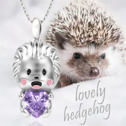 Creative 925 Sterling Silver Cartoon Penguin Heart Shape Crystal Diamond Pendant Necklace for Women Cute Girls Accessories Animal Jewelry Birthday Party Gifts