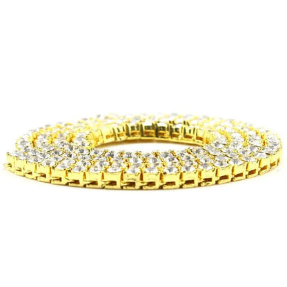 1 Row 24" 30" Gold/Silver Iced Out Bling Necklace Men's Hip Hop Chain