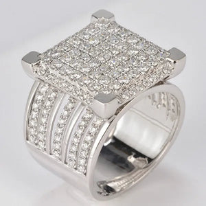 Men's Natural White Stone 925 Sterling Silver Ring Gifts