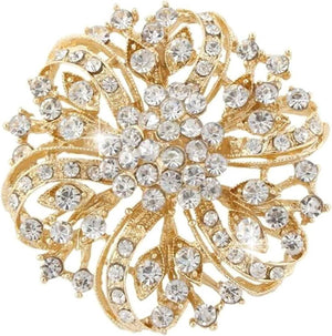 Crystal Rhinestone Flower Brooch Pin for Women Wedding Bouquet Brooch Gift Bridesmaid Party Jewelry for Girls