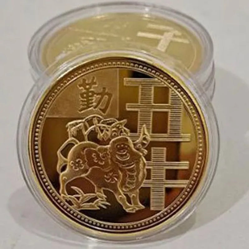 New Collection of Chinese Zodiac Commemorative Gold Coins Year of the Tiger Commemorative Coins Engraved Collection Craft Gifts
