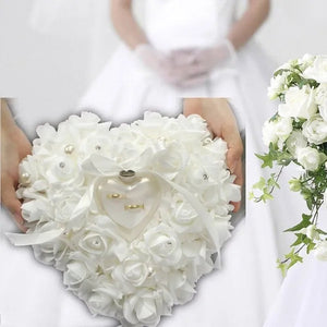Wedding Favors Rose Heart Shaped Design Box Pillow Cushion Case Holder Gift