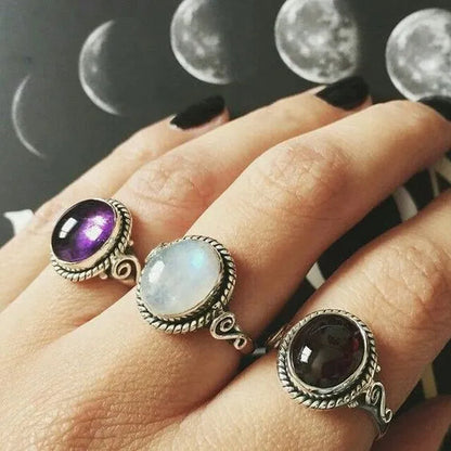 Vintage Amazing Natural Moonstone Ring Anniversary Gift Princess Engagement Bridal Wedding Valentine'S Day Commitment Ring Jewelry Size 4-12 Aneis Femininos
