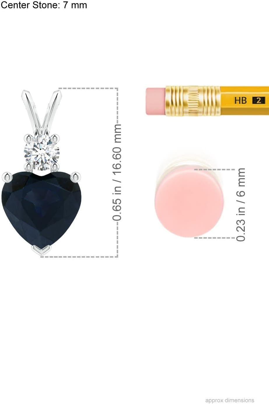 Natural Blue Sapphire Heart Shaped Pendant Necklace in 14K Solid Gold for Women, Girls with 18" Chain | September Birthstone Jewelry Gift for Her |