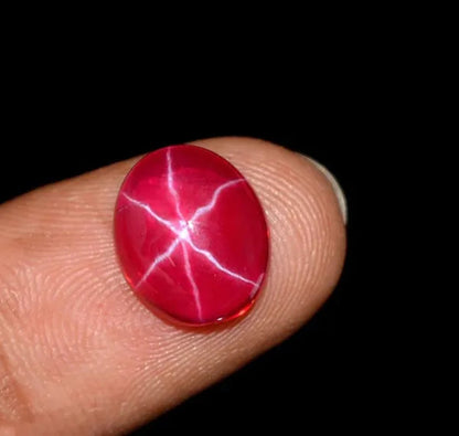 9X11Mm NATURAL RUBY STAR SAPPHIRE 1 BUDS OVAL CABOCHON RING SIZE LOOSE GEMSTONE