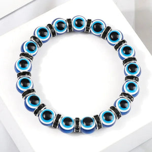 New Fashion Crystal Turkish Lucky Evil Eye Bracelets Blue Evil Eye Bead Bracelet Men Women Handmade Lucky Jewelry Charm Bracelet Female Dropshipping