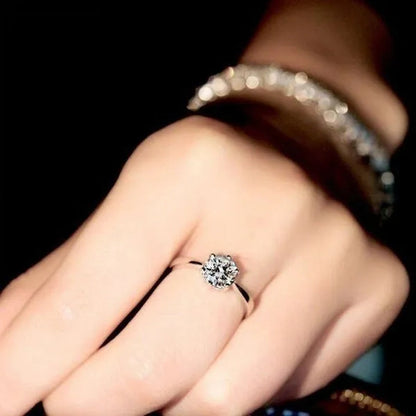 Princess   Six Claw Ring Dainty Jewelry Round White AAA CZ Diamond Earrings Ear Studs Wedding Gifts