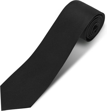Men'S Ties Solid Pure Color 3.15" (8CM) Necktie Plain Formal Black Ties for Men