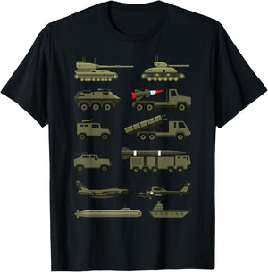 Military Vehicles, Military Boy and Girl Tank Lover T-Shirt