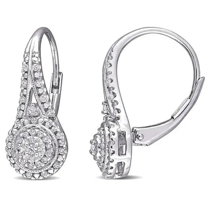 Women Elegant Micro Pave Round Cut Diamond Hoop Huggies Earrings Party Daily Engagement Birthday Gifts Jewelry