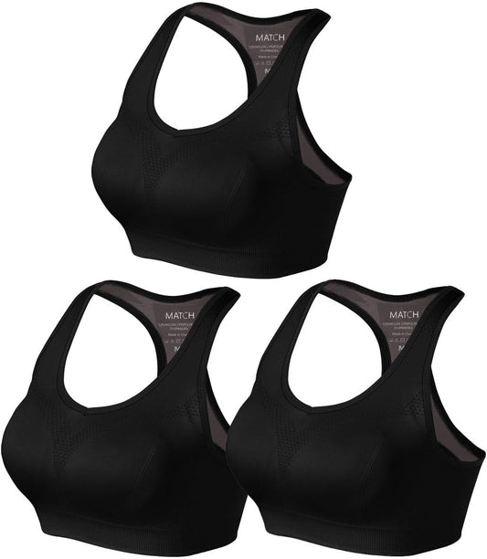 Racerback Sports Bras for Women – Padded Seamless Strappy Workout Tops for Yoga Gym Runing Fitness Sports Bras