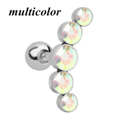 Ear Studs Piercing Tragus Diamonds Stainless Steel Earrings Cartilage Helix Small Ball Bullet Ear Bone Earring