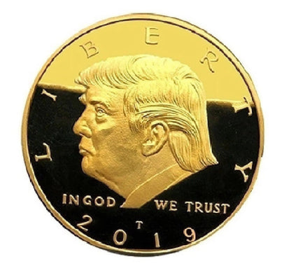 24K Gold-Plated Donald J. Trump 2019 President W/Display Case Masters Coins