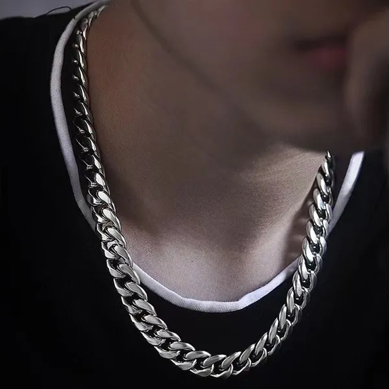 Franco Chain 925 Sterling Silver 10MM 8/20/22/24 Inch Cuban Chain Necklace for Women Men Fashion Jewelry Party Christmas Gifts