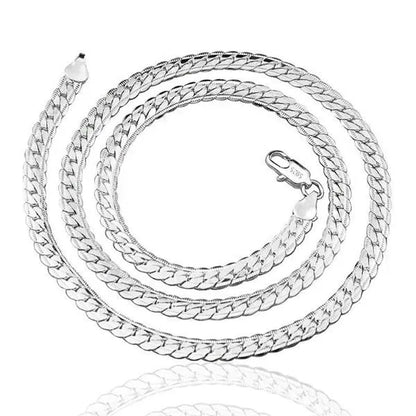 8/16/18/20/24inch 18K Gold/925 Sterling Silver Luxury Brand Design Noble Necklace Chain for Woman Men Fashion Wedding Engagement Jewelry