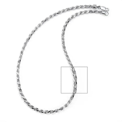 Men'S 5.5MM Diamond-Cut Italian Rope Chain Sterling Silver 925 Necklace