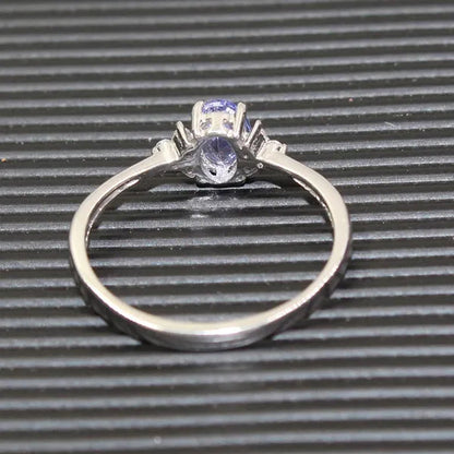 Fashion Silver Gemstone Wedding Ring 4 Mm * 6 Mm Flawless Natural Tanzanite Silver Ring Solid 925 Silver Tanzanite Ring Romantic Gift for Woman