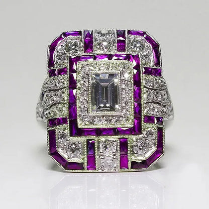 Antique Art Deco Purple Amethyst Ring