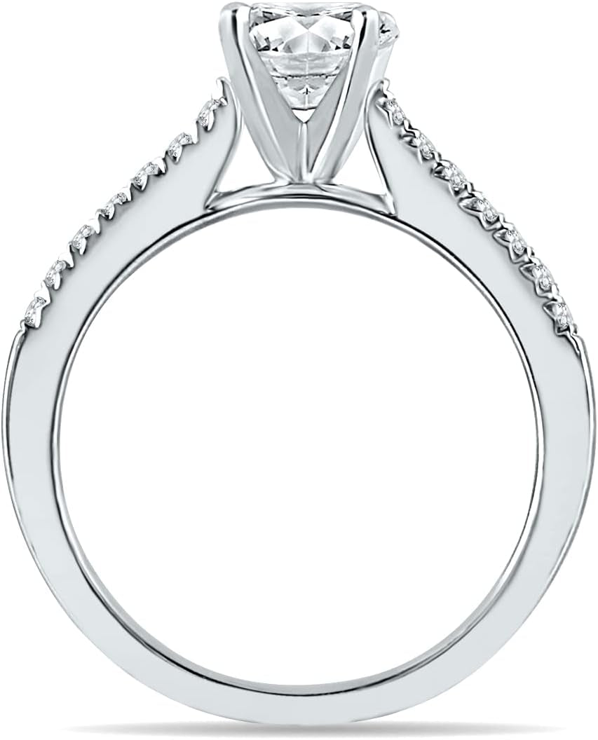 AGS Certified 1 1/8 Carat TW Diamond Ring in 14K White Gold (I-J Color, I2-I3 Clarity)
