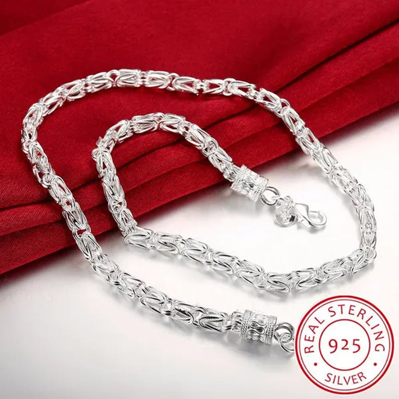 Personality 925 Sterling Silver Spigot Chain Dragon Necklace for Men Women Fashion Silver Jewelry Christmas Gifts