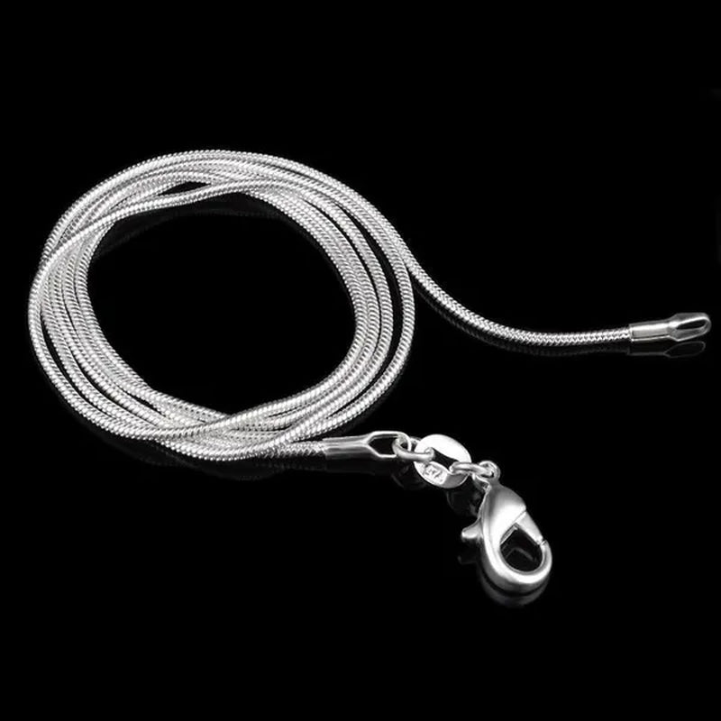 Wholesale Price  High Quality 10pcs/lot Snake Chain Necklaces Pendant 925 Sterling Silver Women Men Wedding Engagement Classic Jewelry Fashion Party Gift