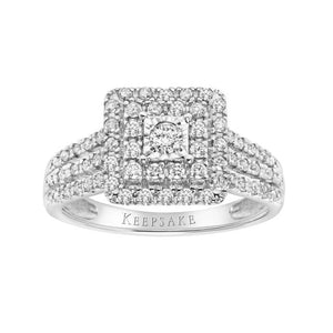 2019 Limited Edition 1/2Ctw Certified Diamond Princess Shape 10Kt Engagement Ring (H-I, I2-I3)