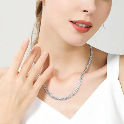 8/16/18/20/24inch 18K Gold/925 Sterling Silver Luxury Brand Design Noble Necklace Chain for Woman Men Fashion Wedding Engagement Jewelry