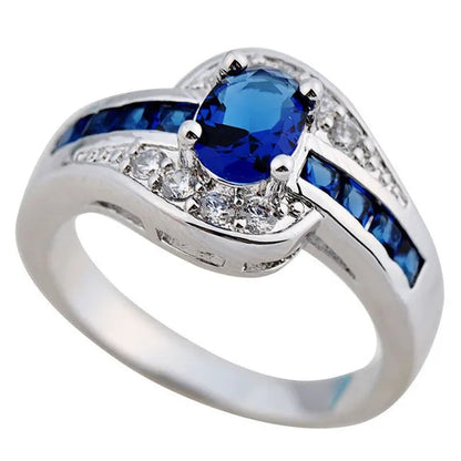 Blue Sapphire Women Men Engagement Rings Jewelry Size 7.8.9 10