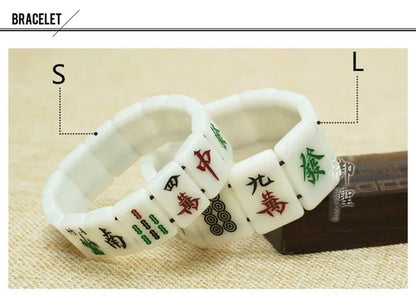 Creative Retro Chinese Style Mahjong Bangles Mah Jongg Bracelet for Men Women Gifts