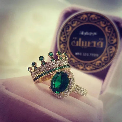 2Pcs/Set Elegant Noble Princess Fashion Art Jewelry Set Exquisite Crown Jewelry Ring Anniversary Gift Engagement Bride Wedding Ring Luxury Brand Jewelry Size US4-12 Bague Femme