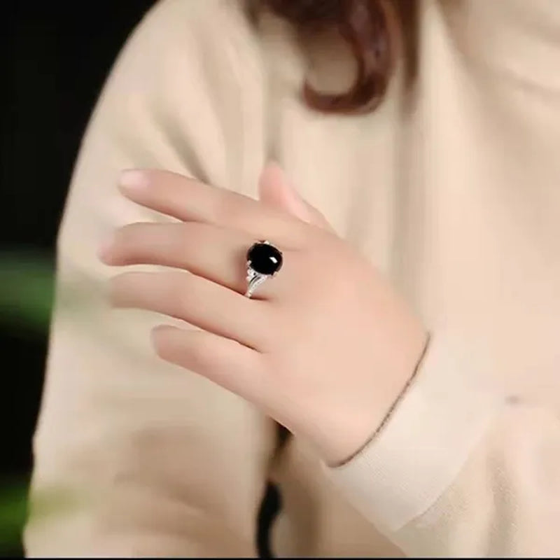 Gem ring  ruby red agate Adjustable opening ring female living ring girlfriend gem ring 5 colors