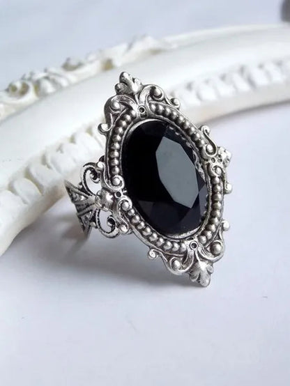 Exquisite Women Black Onyx Eternity Ring Anniversary Gift Engagement Bridal Wedding Jewelry Rings US Size 5-11