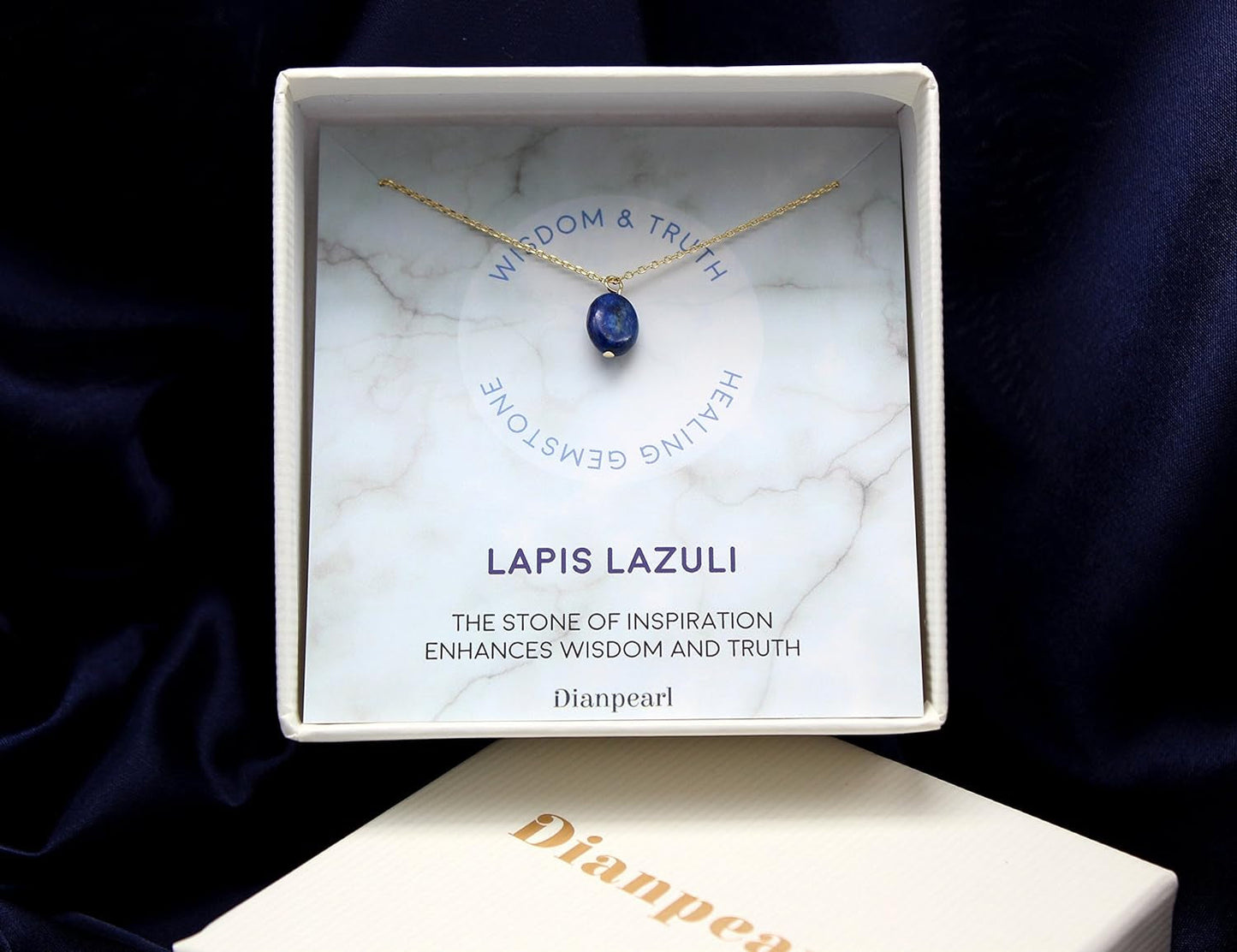 [Premium Gemstone] Lapis Lazuli Necklace, Best Friend Necklace, Gemstone Necklace, Friendship Necklace, Gold Dainty Necklace, February Birthstone, Natural Stone, Healing Crystal, Lapis Lazuli
