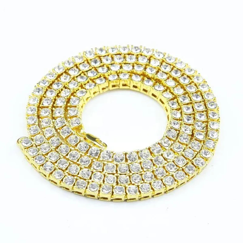 Men's Necklaces Alloy Crystal Rhinestone Diamond Chains Necklaces Hip Hop Rock Gift
