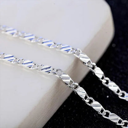 1Pc/3Pcs Men'S Women'S 16-30 Inch European Fashion Luxury Solid Chain Necklace Bridal Wedding Engagement High Jewelry Gifts