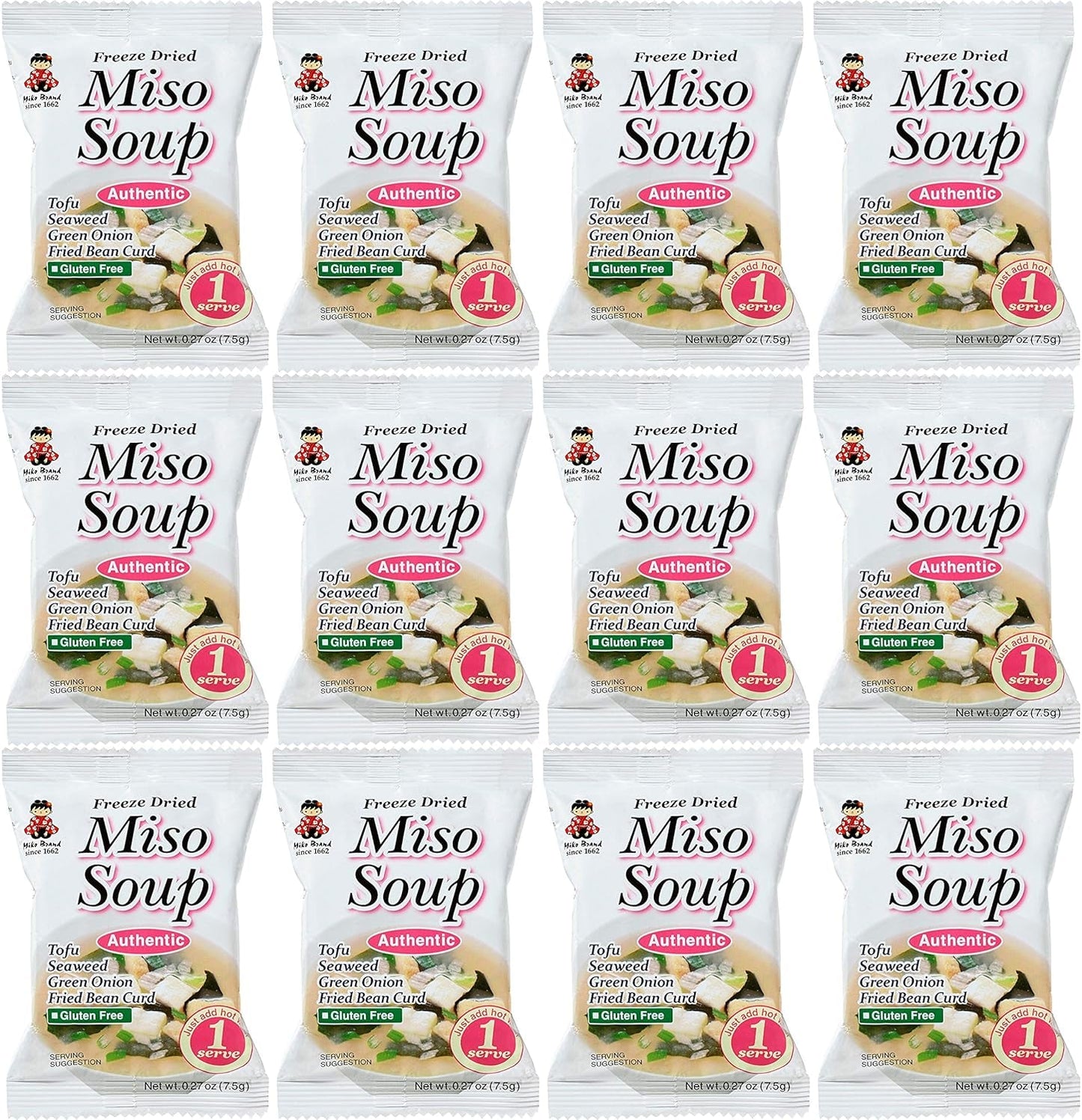 Freeze Dried Authentic Soup Miso, 0.27 Ounce (Pack of 12)