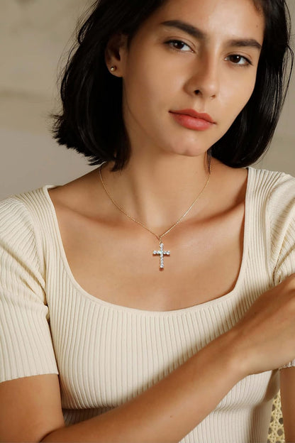 Cross Necklace for Women Gold Plated Cross Necklaces for Women 925 Sterling Silver Cross Pendant Necklaces for Women Birthday Anniversary
