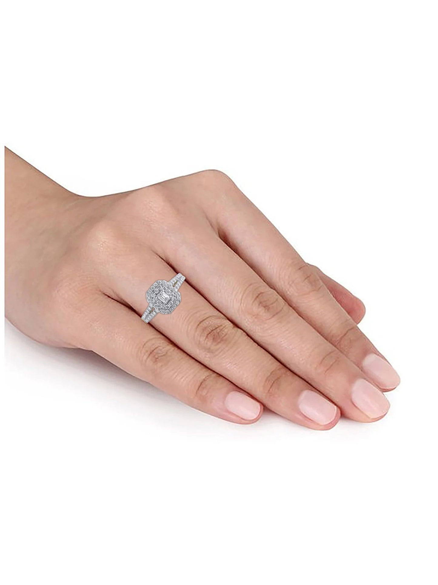 1 Carat T.W. (I2 Clarity, H-I Color)  Emerald Cut Diamond Engagement Ring in 10Kt Yellow Gold, Size 7