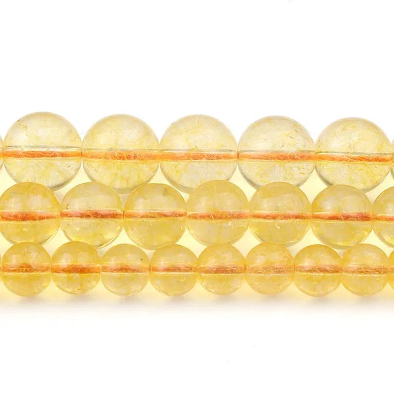 Citrines Yellow Crystal Stone round Beads Glass Beads for Bracelet Jewelry Making Bracelet Necklace 6/8/10Mm