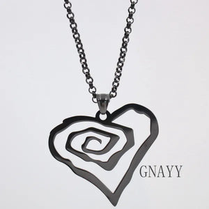 Black Marilyn Manson Heart ROSE Charm NEW MM Rose TOP round Chain 18-36Inch Necklace