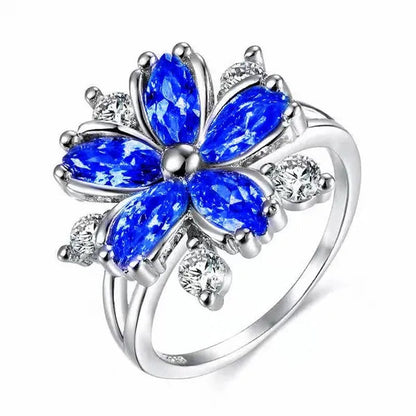 Elegant Women'S Flower Ring Luxury Pink Zircon Ring, Fashionable Flower Shape Women'S Ring, Engagement, Wedding Ring, Princess Ring, Promise Ring, Valentine'S Day, Christmas Gift. Size US5-11. Happy Shopping!