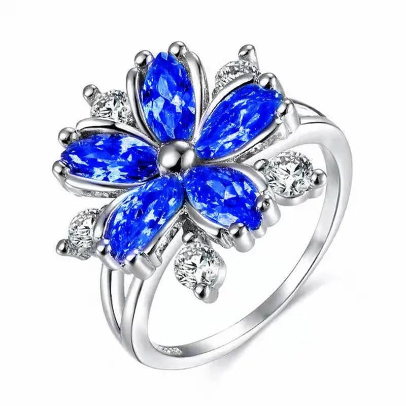 Elegant Women's Flower Ring Luxury  Pink Zircon Ring, Fashionable Flower Shape Women's Ring, Engagement, Wedding Ring, Princess Ring, Promise Ring, Valentine's Day, Christmas Gift. Size US5-11. Happy Shopping!