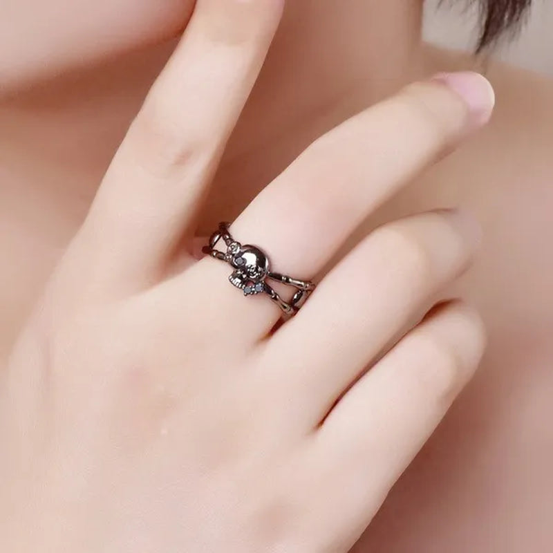 Fashion Simple Retro Punk Style Gothic Skull Rings for Women Cocktail Ring Skeleton Knuckle Jewelry Size5 6 7 8 9