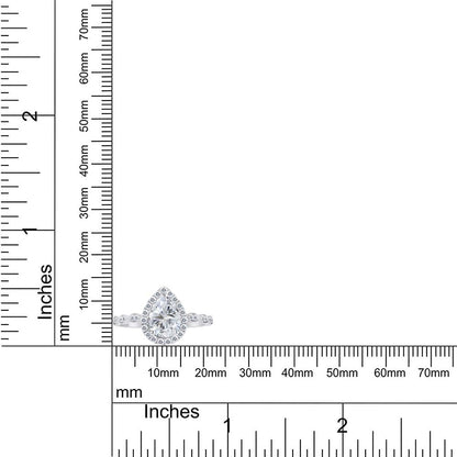 925 Sterling Silver Teardrop Infinity Design, Center 12X8MM (2.75 Ct) Pear Cut Moissanite Lab Created Diamond Engagement Promise Ring Jewelry for Women Gifts for Her (3.25 Ct)