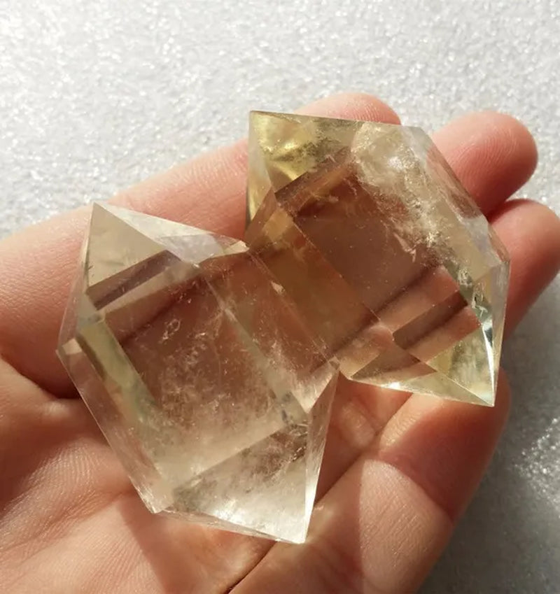 Natural citrine yellow crystal Double pointed Energy Bar crystal collection