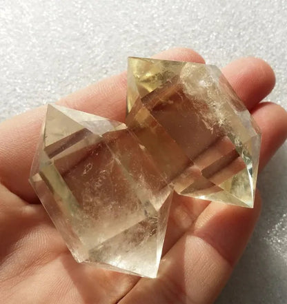 Natural citrine yellow crystal Double pointed Energy Bar crystal collection