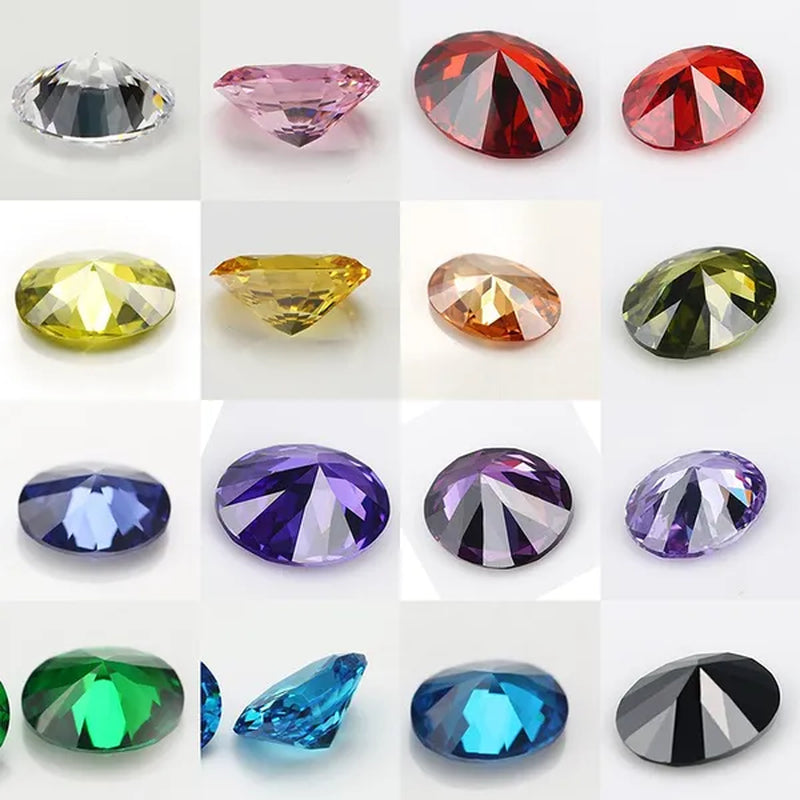 2PC 2.0Ct Loose Gemstone Oval Cut Cubic Zirconia Stone Jewelry Production Craft Bead Grade VVS 6*8Mm /0.23*0.31Inch