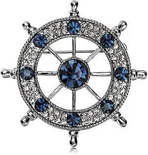 Wild Anchor Brooch Diamond Suit Collar Flower Brooch Accessories Male Navy Wind Rudder Pin Badge Buckle