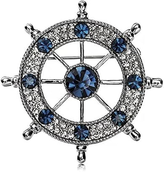Wild Anchor Brooch Diamond Suit Collar Flower Brooch Accessories Male Navy Wind Rudder Pin Badge Buckle